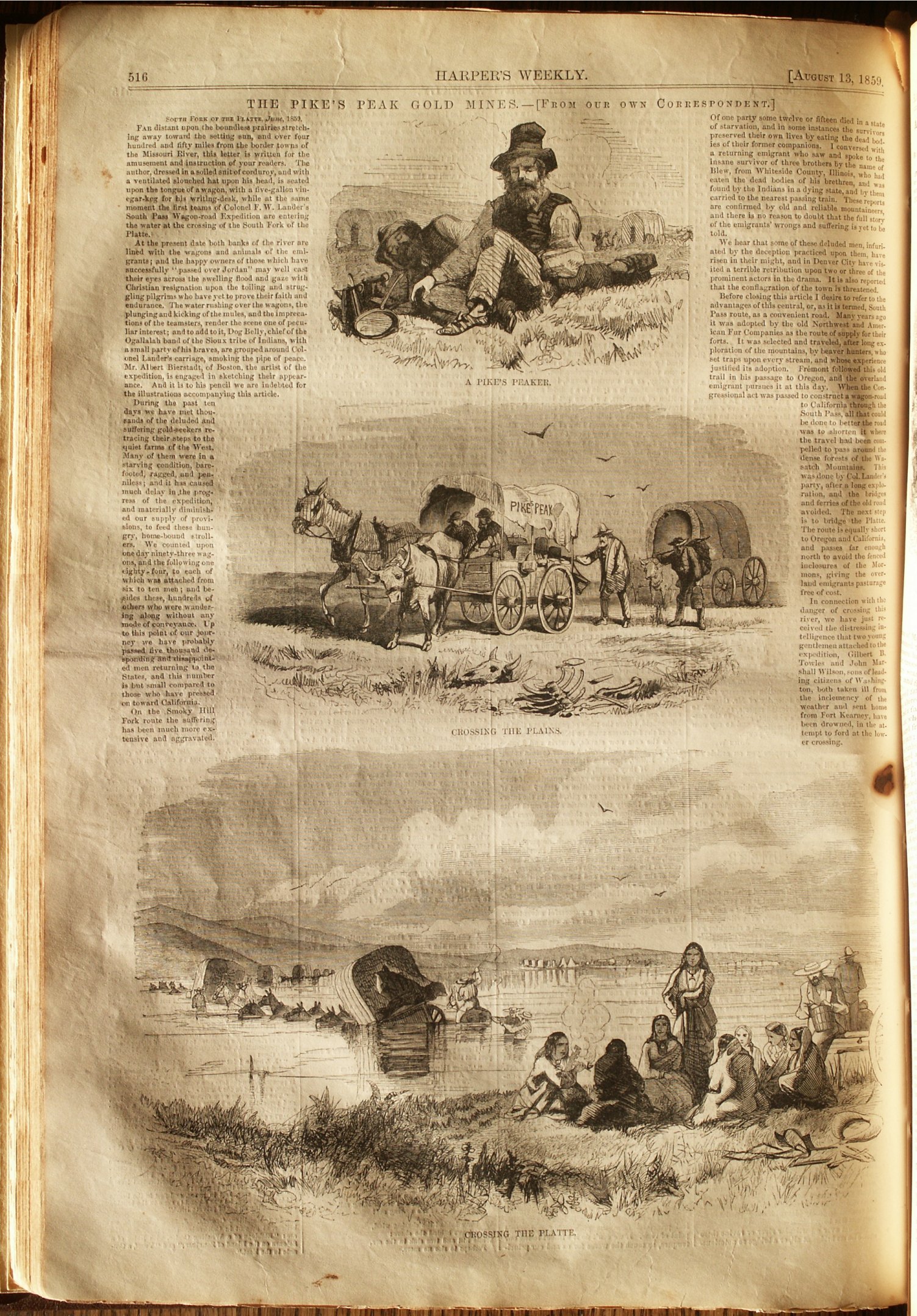 Harper's Weekly Article, the Pike's Peak Gold Rush